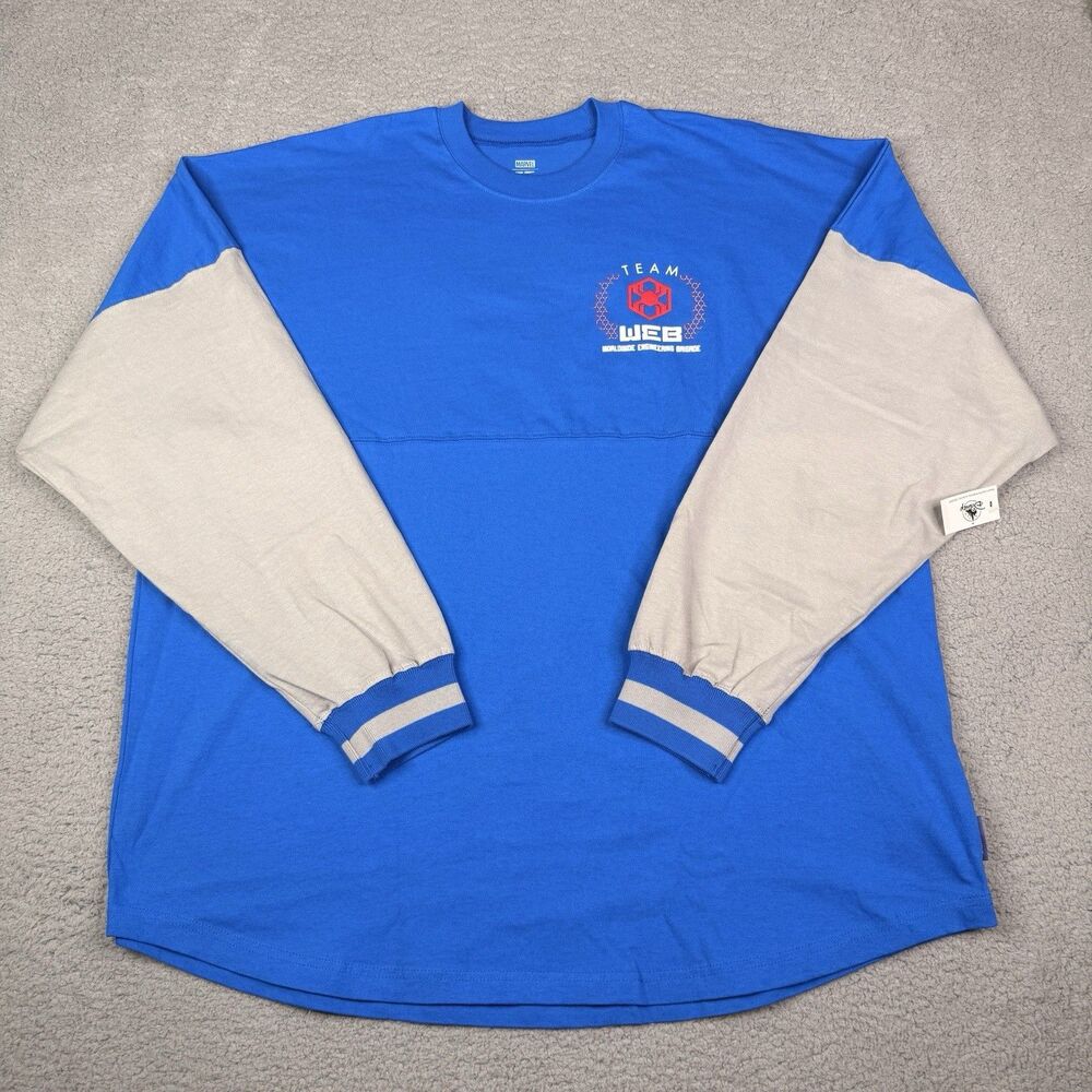 Disney Spirit Jersey XXL Blue Spiderman Team WEB Slingers Avengers Campus‎ NWT